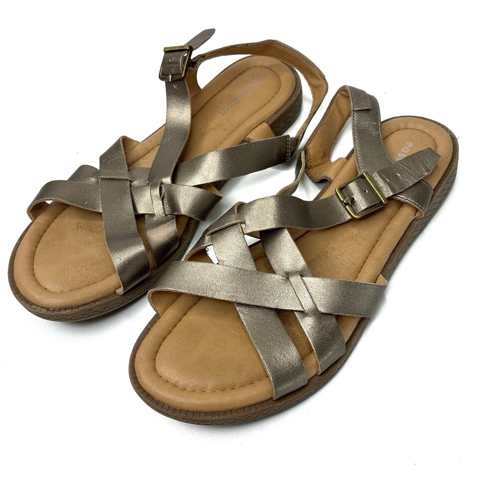 Easy Spirit Strappy Metallic Gold Copper Sandals Womens 8